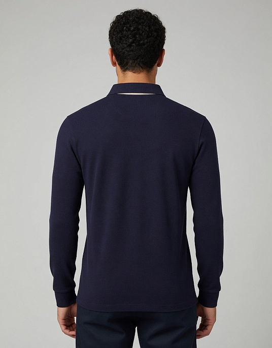 Поло с длинным рукавом Bugatti тёмно-синего цвета