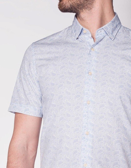 Сорочка з коротким рукавом Pierre Cardin у білому кольорі з принтом