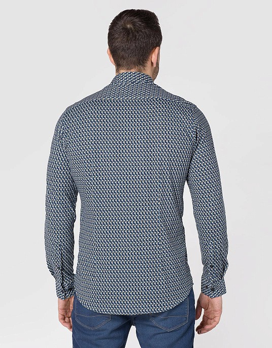 Сорочка Pierre Cardin з колекції Future Flex в смарагдовому відтінку з візерунком