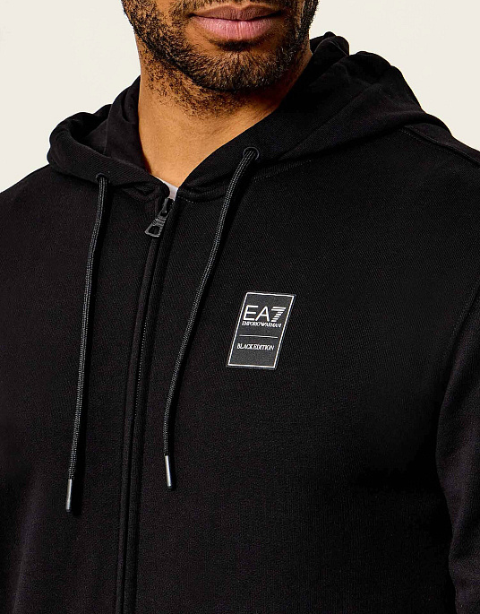 Мужской спортивный костюм EA7 Emporio Armani в черном цвете