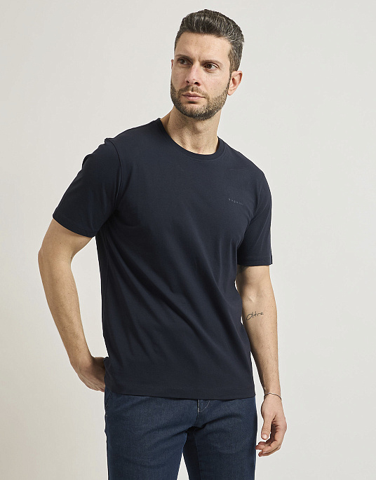 Класична футболка Bugatti з круглим воротом у темно-синьому кольорі