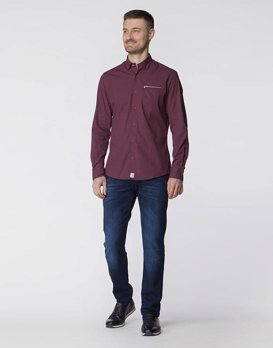 Рубашка Pierre Cardin  в красном цвете с узором