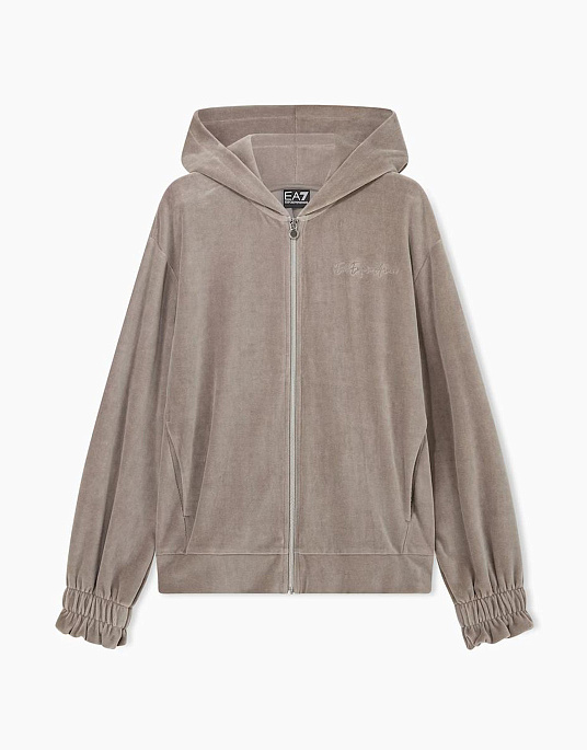 Женский спортивный костюм EA7 Emporio Armani в серо-бежевом цвете