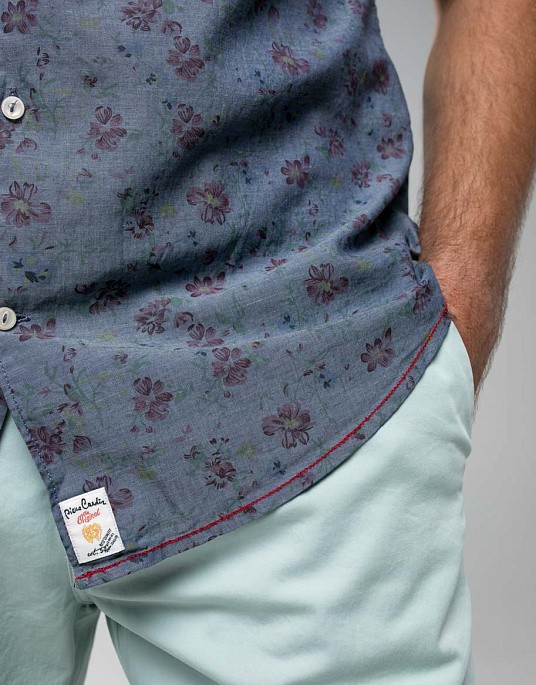 Рубашка Pierre Cardin из серии Dtnim Story с коротким рукавом в сером цвете с принтом