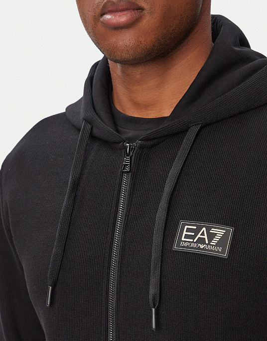 Мужской спортивный костюм EA7 Emporio Armani в черном цвете