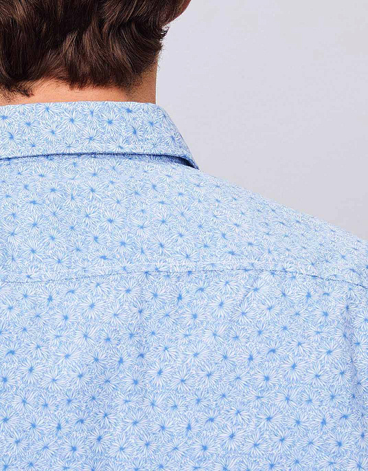 Рубашка с коротким рукавом PIerre Cardin из коллекции Denim Academy в голубом цвете