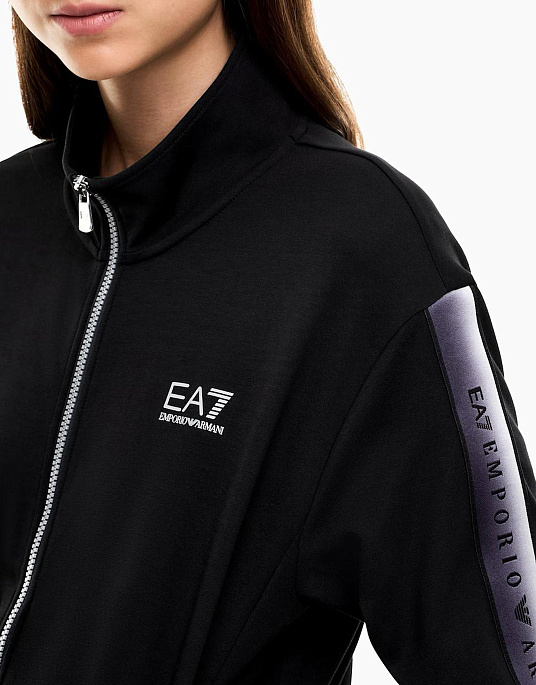 Женский спортивный костюм EA7 Emporio Armani в черном цвете
