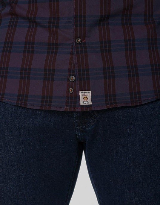 Сорочка Pierre Cardin у бордовому кольорі у клітку