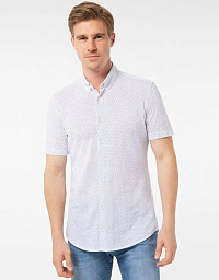 Рубашка Pierre Cardin из коллекции Future Flex с коротким рукавом в белом цвете