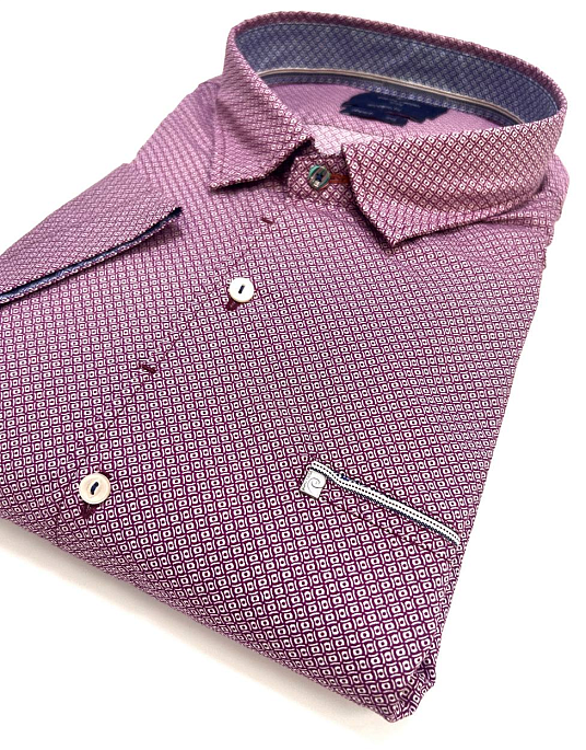 Рубашка Pierre Cardin с коротким рукавом из серии Cotton Comfort в розовом цвете