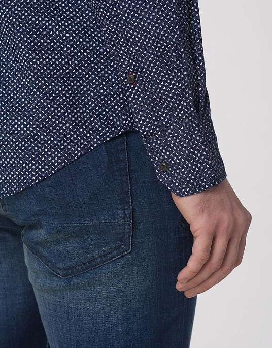 Сорочка Pierre Cardin із серії Denim Story у синьому кольорі з візерунком