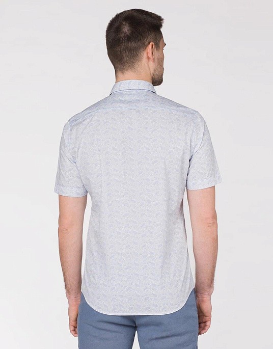 Сорочка з коротким рукавом Pierre Cardin у білому кольорі з принтом