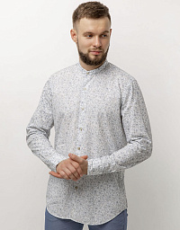 Рубашка Pierre Cardin из эксклюзивной коллекции Le Bleu с воротом-стойкой в белом цвете