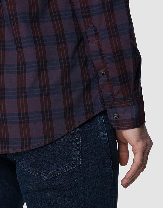 Сорочка Pierre Cardin у бордовому кольорі у клітку