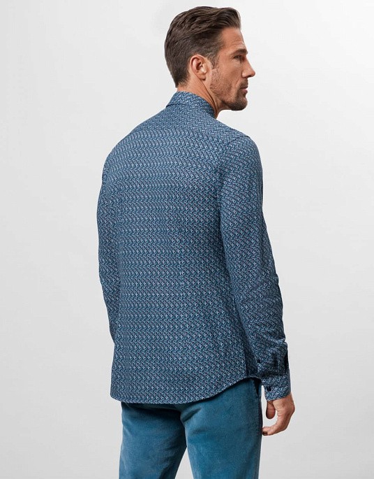 Сорочка Pierre Cardin з колекції Future Flex в синьому кольорі з принтом