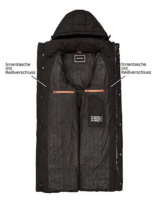 Куртка - парка Pierre Cardin с капюшоном в черном цвете