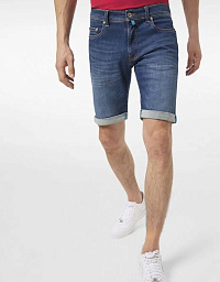 Шорты Pierre Cardin из коллекции Future Flex в синем цвете с потертостями