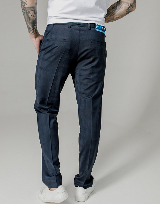 Костюм Pierre Cardin из коллекции Future Flex в темно-синем цвете с принтом "клеточка"