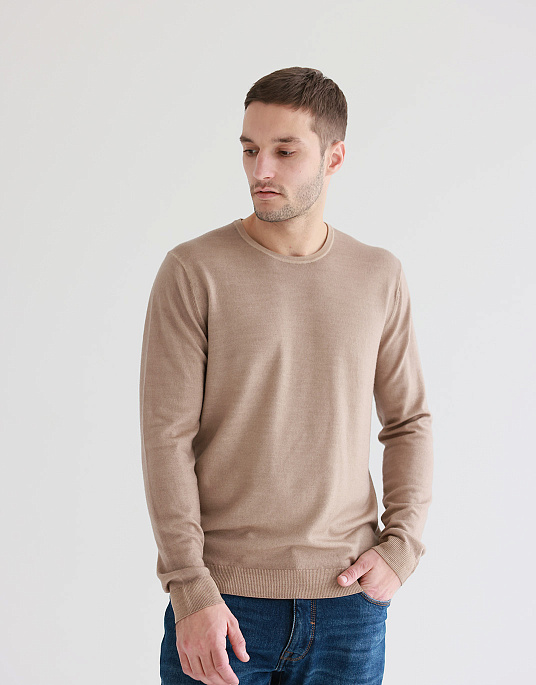Джемпер Pierre Cardin с круглым воротником бежевого цвета