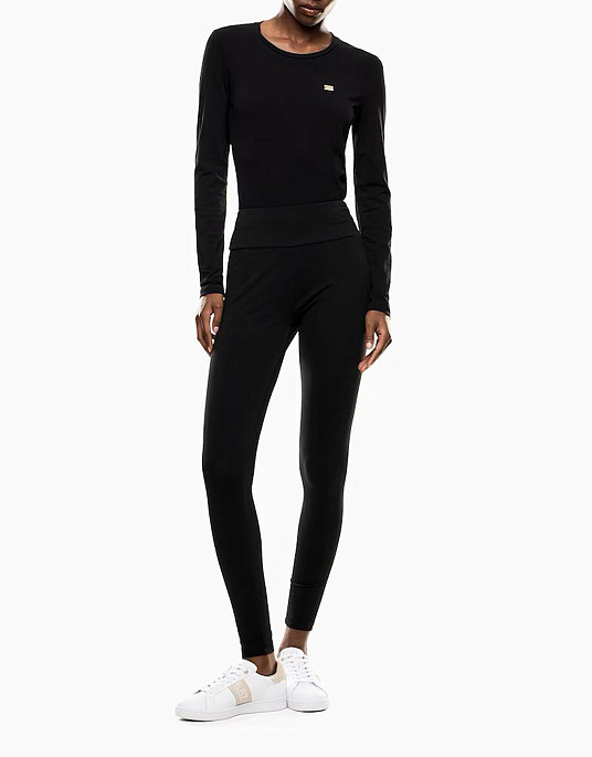 Женские леггинсы EA7 Emporio Armani в черном цвете