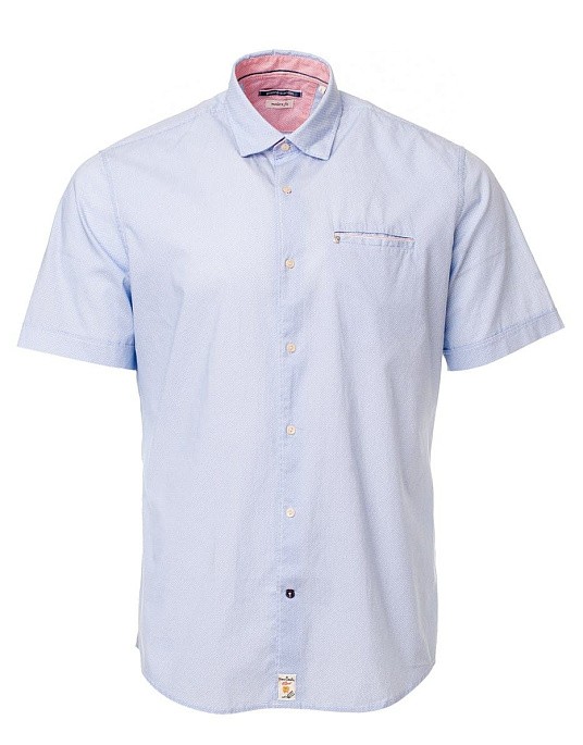 Сорочка Pierre Cardin з коротким рукавом із колекції Denim Academy у блакитному кольорі