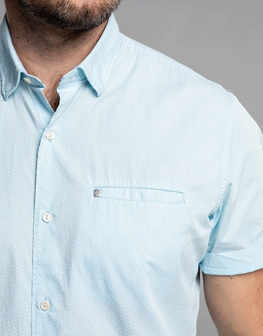 Сорочка Pierre Cardin з коротким рукавом  у блакитному кольорі