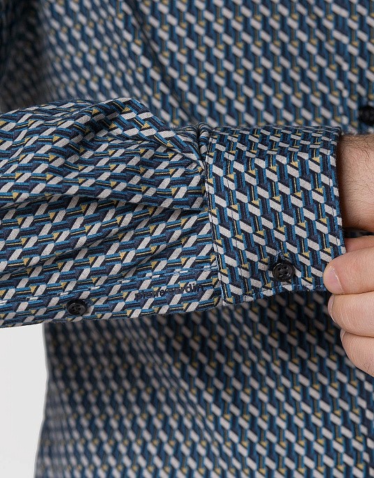 Сорочка Pierre Cardin з колекції Future Flex в смарагдовому відтінку з візерунком