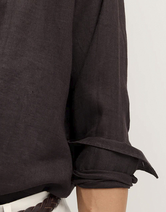 Лляна сорочка Bugatti у коричневому кольорі