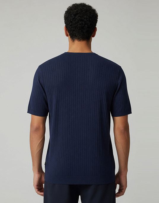 Чоловіча трикотажна футболка Bugatti у темно-синьому кольорі