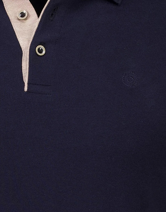 Поло с длинным рукавом Bugatti тёмно-синего цвета