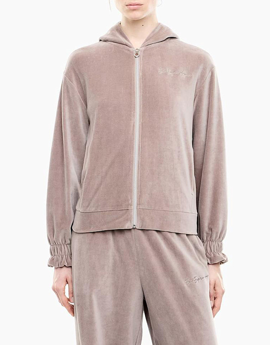 Женский спортивный костюм EA7 Emporio Armani в серо-бежевом цвете