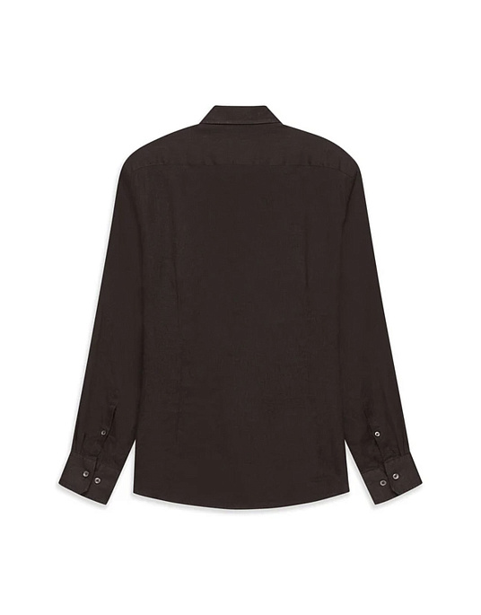 Лляна сорочка Bugatti у коричневому кольорі