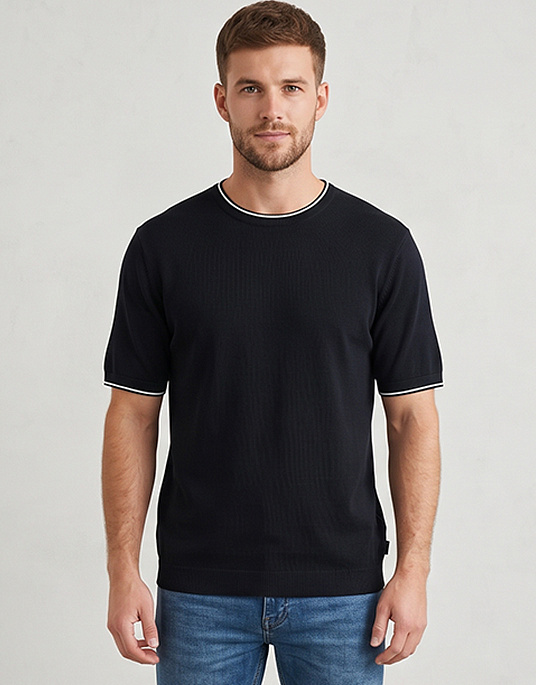 Трикотажная футболка Bugatti тёмно-синего цвета