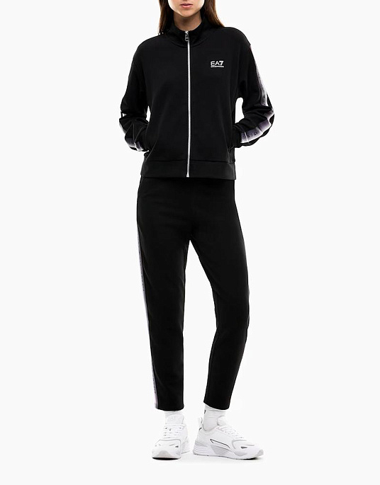 Женский спортивный костюм EA7 Emporio Armani в черном цвете