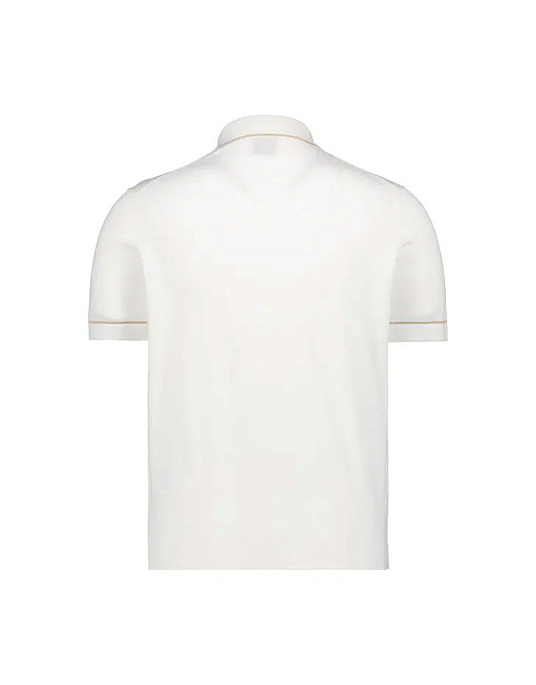 Чоловіче поло Bugatti з відкритим коміром у молочному кольорі