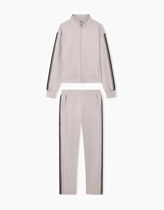Женский спортивный костюм EA7 Emporio Armani в серо-бежевом цвете