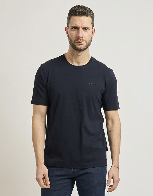 Классическая футболка Bugatti с круглым воротом в темно-синем цвете
