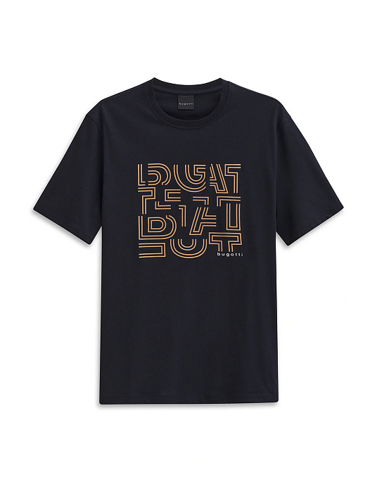 Футболка Bugatti  з принтом у темно-синьому кольорі