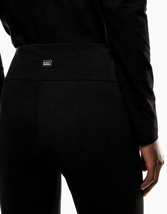 Женские леггинсы EA7 Emporio Armani в черном цвете