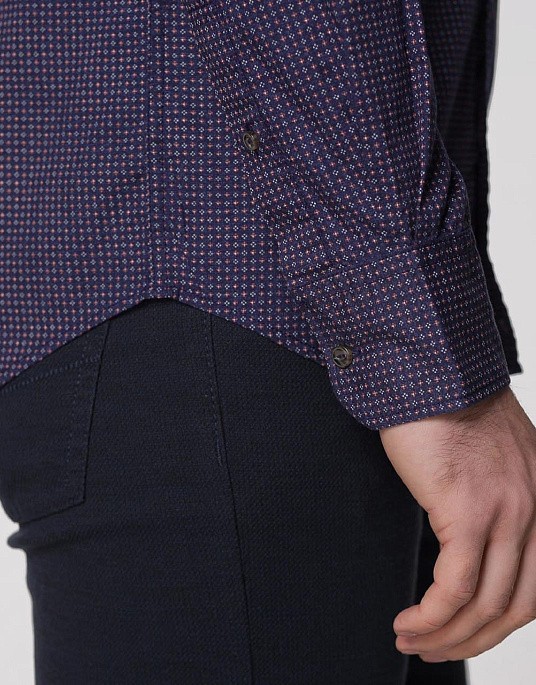 Рубашка Pierre Cardin из коллекции Denim Story в тёмно-синем цвете с узором