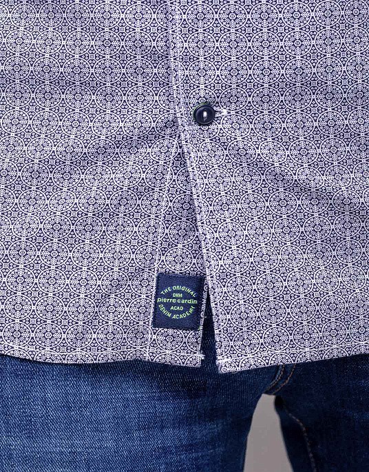Рубашка Pierre Cardin с коротким рукавом из коллекции Denim Academy в голубом цвете