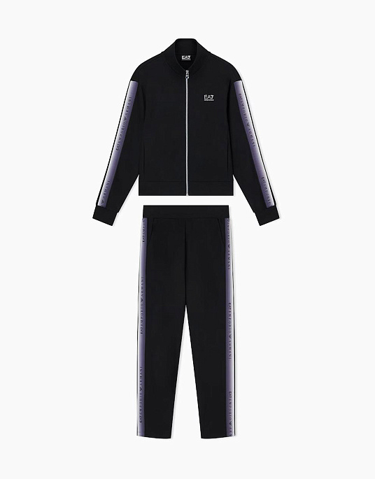 Женский спортивный костюм EA7 Emporio Armani в черном цвете