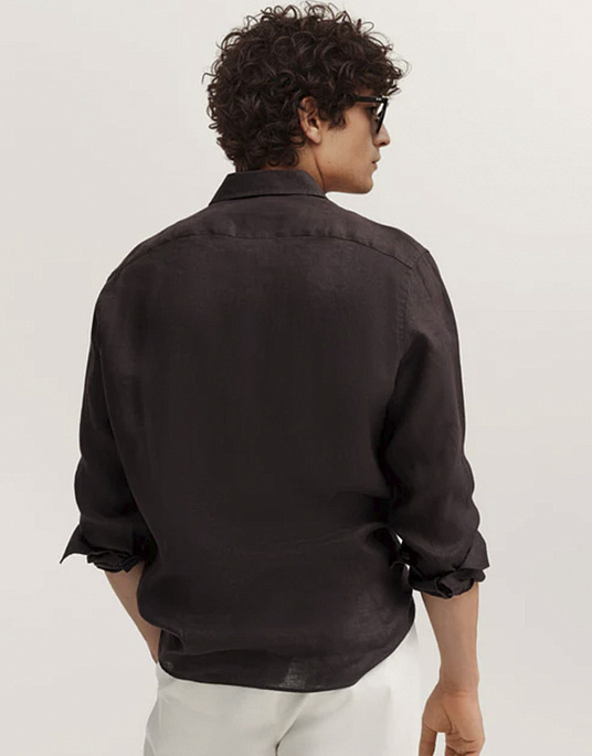 Лляна сорочка Bugatti у коричневому кольорі