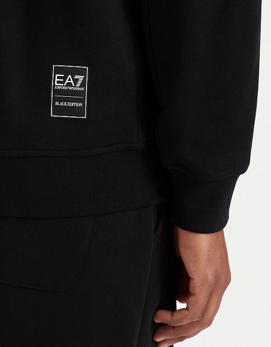Мужской свитшот EA7 Emporio Armani в черном цвете