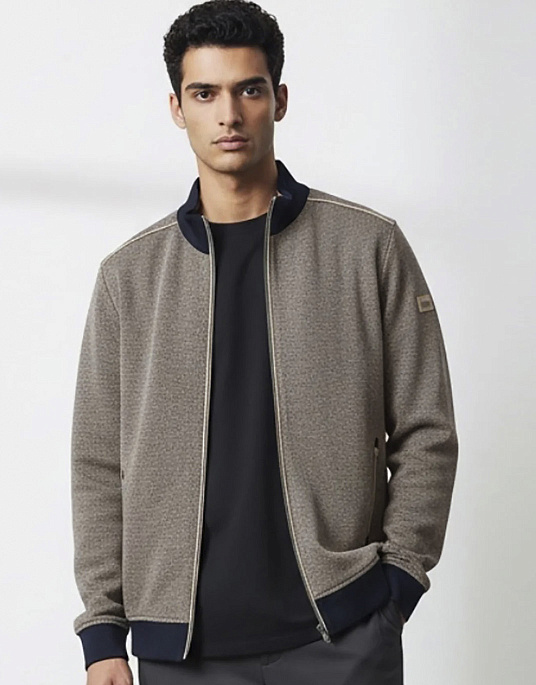 Кардиган на молнии Bugatti тёмно-синего цвета