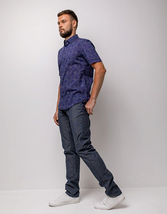 Сорочка з коротким рукавом Pierre Cardin з колекції Air Touсh у темно-синьому кольорі