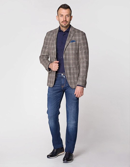 Піджак Pierre Cardin з колекції Future Flex в коричневу клітку