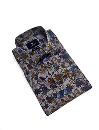 Рубашка Pierre Cardin из коллекции Denim Academy в сером цвете с цветочным принтом