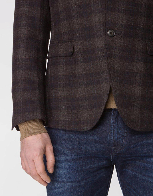 Піджак Pierre Cardin з колекції Voyage у коричневому кольорі у клітку