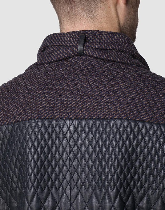 Куртка шкіряна  Pierre Cardin в темно-синьому кольорі